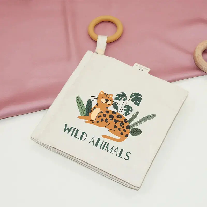Clevfy Wild Animals Fabric Baby Book