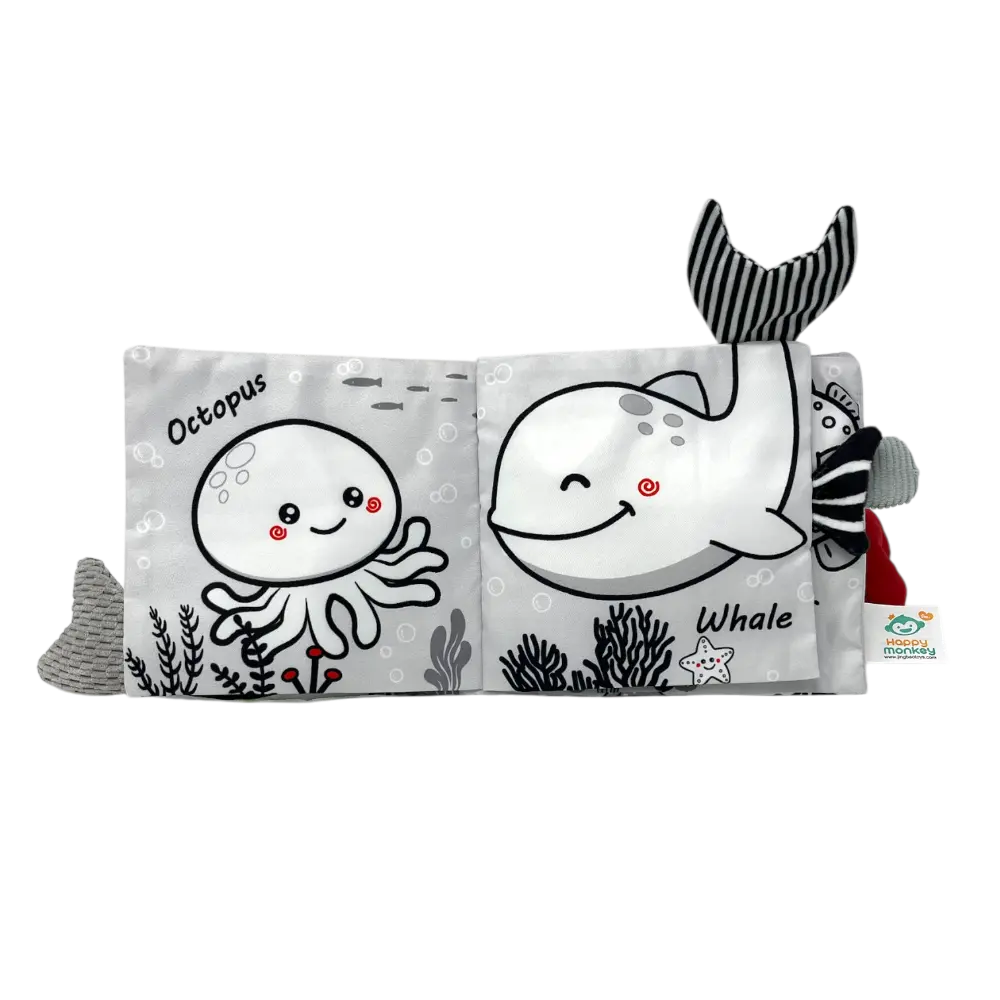 Clevfy Marine Animals Fabric Baby Book